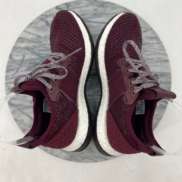 Adidas Mens 5 PureBoost ZG Maroon White Running Shoes Lace Up Low Top BA8457 - Picture 6 of 12